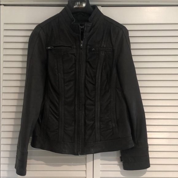 Black Rivet Leather Jacket - Picture 2 of 12